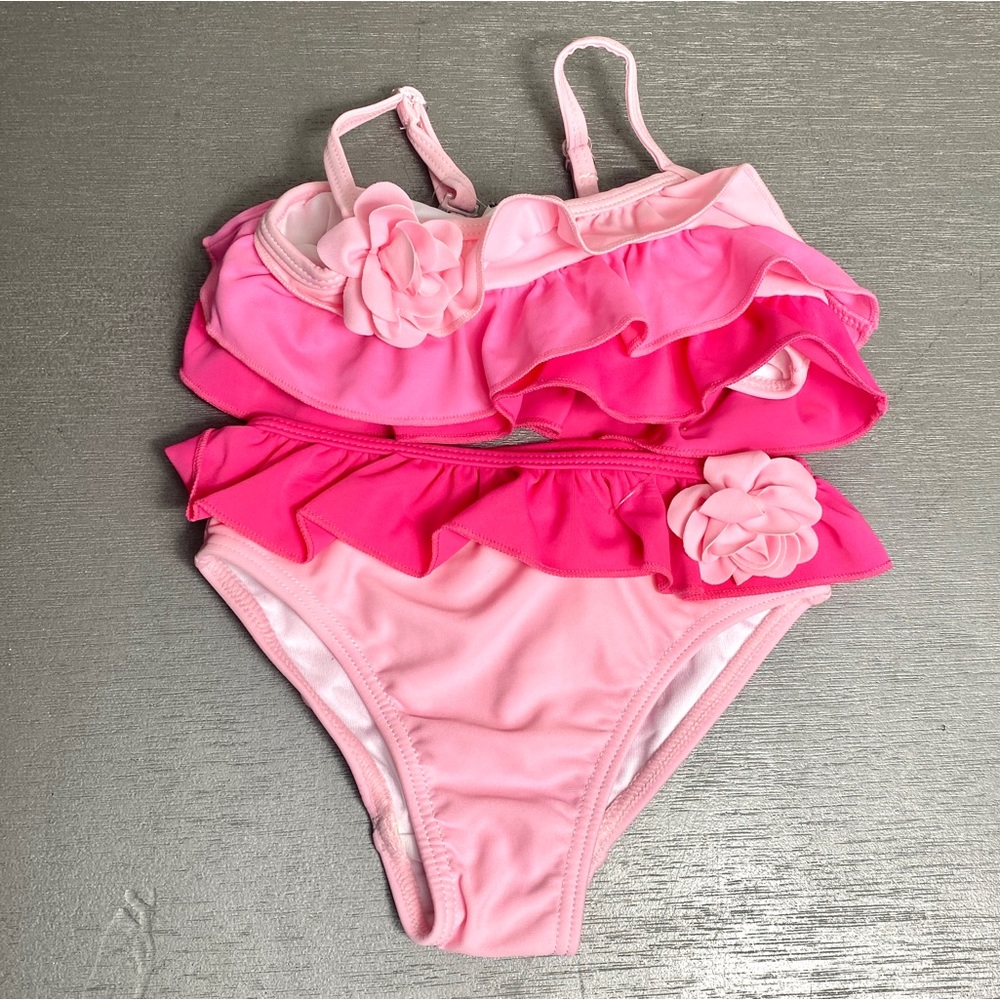 NWT Juicy Couture Baby Toddler 12/18M Ruffles Bikini Flowers